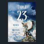 Celtic Dragon Wedding Table Number Card<br><div class="desc">Enhance your dragon-themed wedding with this Majestic Dragon Table Number Card. Featuring editable text for the bride and groom's names, table name, and number, this card adds a touch of fantasy to your reception. The design includes a majestic dragon illustration, creating a captivating and cohesive look for your event. Perfect...</div>