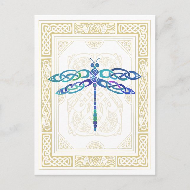 Celtic Dragonfly Postcard (Front)
