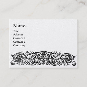 CELTIC DRAGONS MONOGRAM platinum metallic,silver Business Card