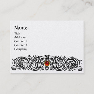 CELTIC DRAGONS MONOGRAM platinum metallic ,silver Business Card