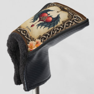 Celtic elegance with a heart and wings.  golf head cover