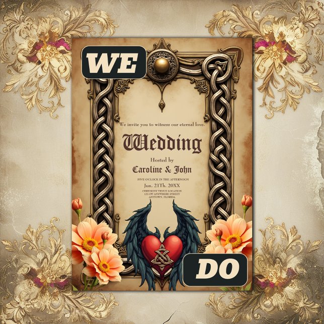 Celtic elegance with a heart and wings.  invitation (Creator Uploaded)