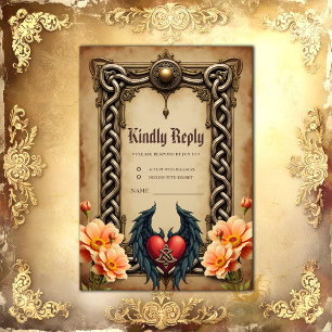 Celtic elegance with a heart and wings.  RSVP card