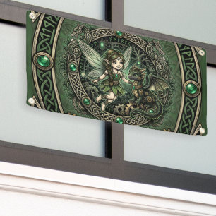Celtic Emerald Fairy & Dragon – Enchanted Fantasy. Banner