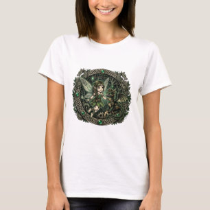 Celtic Emerald Fairy & Dragon – Enchanted Fantasy. T-Shirt