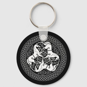 Celtic Epona Knot with Horses Keychain