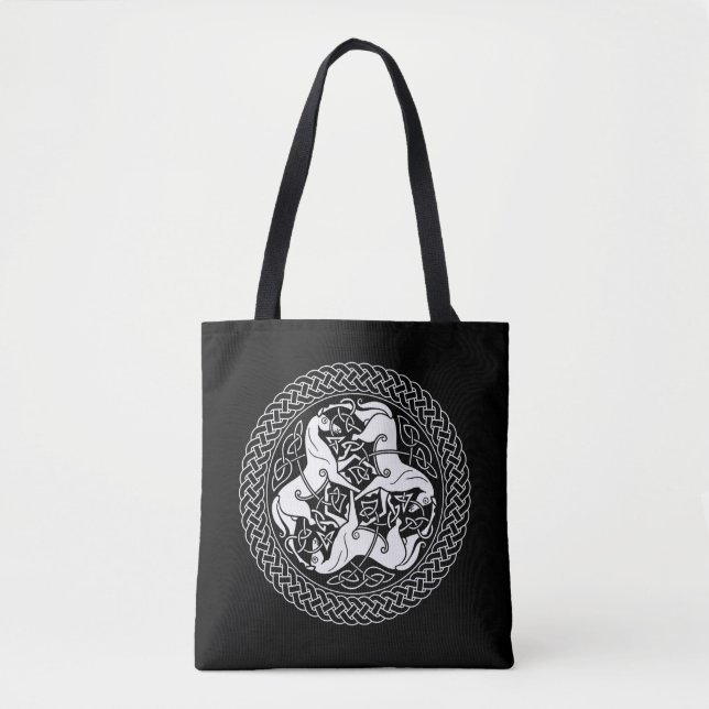 Celtic Epona Knot with Horses Tote Bag (Front)