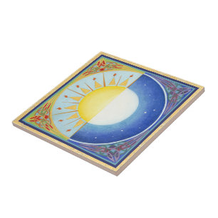 Celtic Equinox Sun and Moon Tile