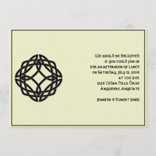 Celtic Eternity Knot in Black and Mythic Ivory Invitation