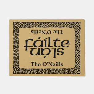 Celtic Fáilte/Slán (Welcome/Good by) personalized Doormat