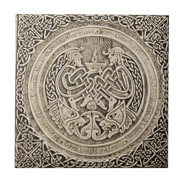 CELTIC FLAME VINTAGE ART TILE (Front)