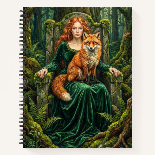 Celtic Forest Queen Red Fox Witch Fantasy Art ( Notebook (Front)