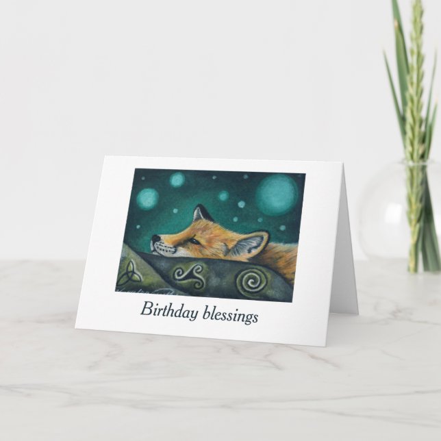 Celtic Fox Birthday Card (Front)