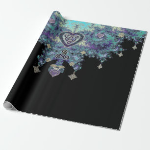 Celtic Fractal Tapestry Celtic Heart Knot Wrapping Paper