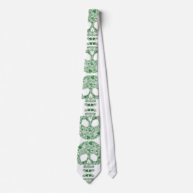 Celtic Gaelic Irish Elements Skull Montage Tie (Front)