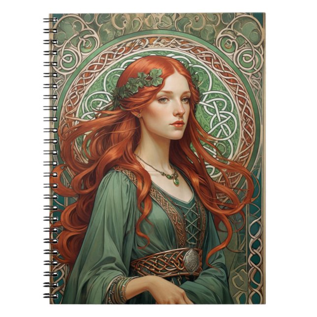 Celtic Girl Spiral Notebook 7 (Front)