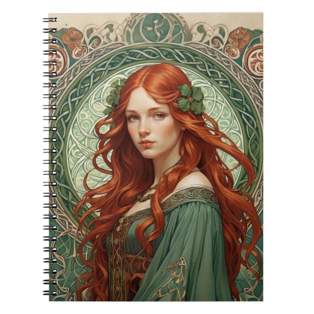 Celtic Girl Spiral Notebook 8 (Front)