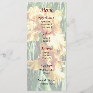 Celtic Glory Irises Wedding Menu
