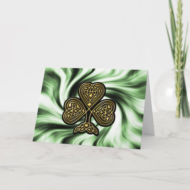 celtic gold shamrock St Patrick's day card (Front)