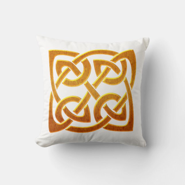 Celtic Golden D2 Irish Celtic Design Throw Pillow (Front)