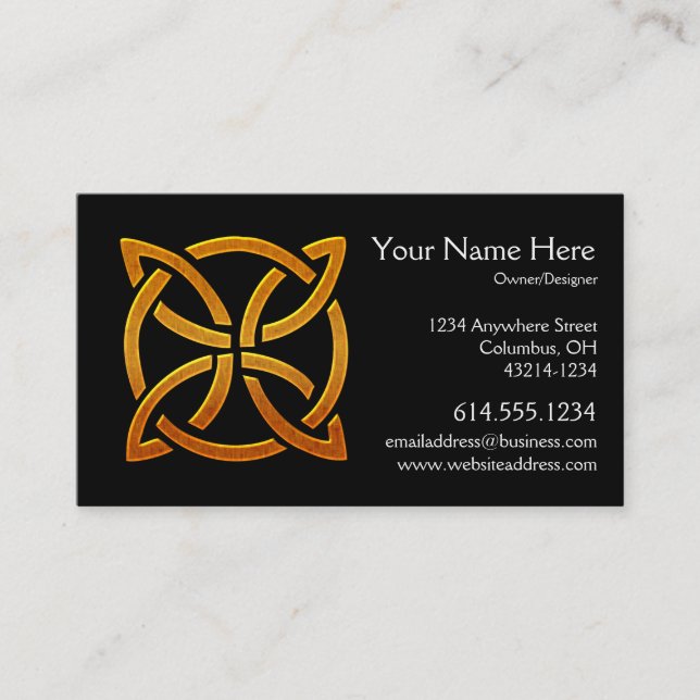 Celtic Golden D4 Irish Celtic Business Card (Front)