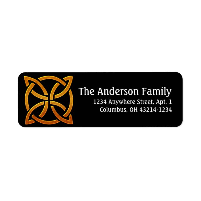 Celtic Golden D4 Irish Return Address Labels (Front)