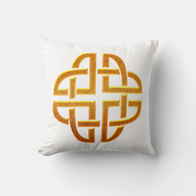Celtic Golden D5 Irish Celtic Design Throw Pillow (Front)