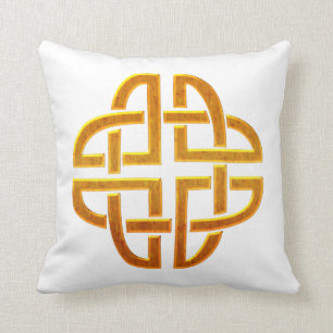 Celtic Golden D5 Irish Celtic Design Throw Pillow