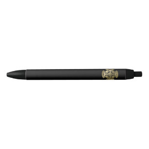 Celtic golden knot black ink pen