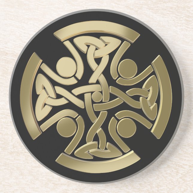 Celtic golden knot coaster (Front)