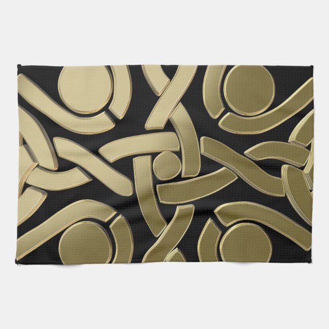 Celtic golden knot kitchen towel (Horizontal)