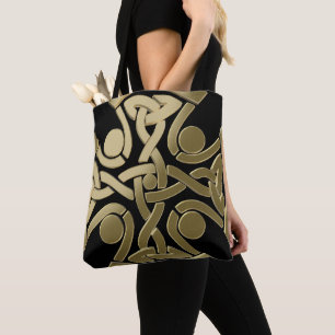 Celtic golden knot tote bag