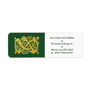 Celtic Golden Snake on Green Return Address