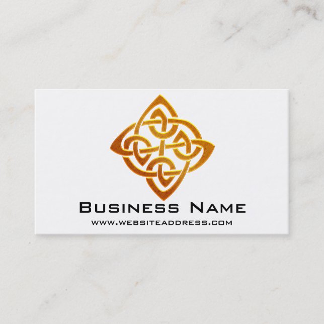 Celtic Golden Symbol 2 Elegant Business Cards (Front)