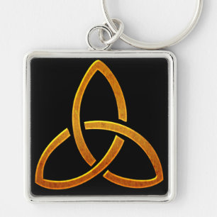 Celtic Golden Trinity Design Keychain