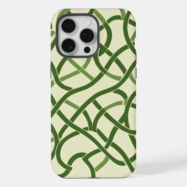 ☘️ Celtic Green in Entrelacs🍀 iPhone Case (Back)