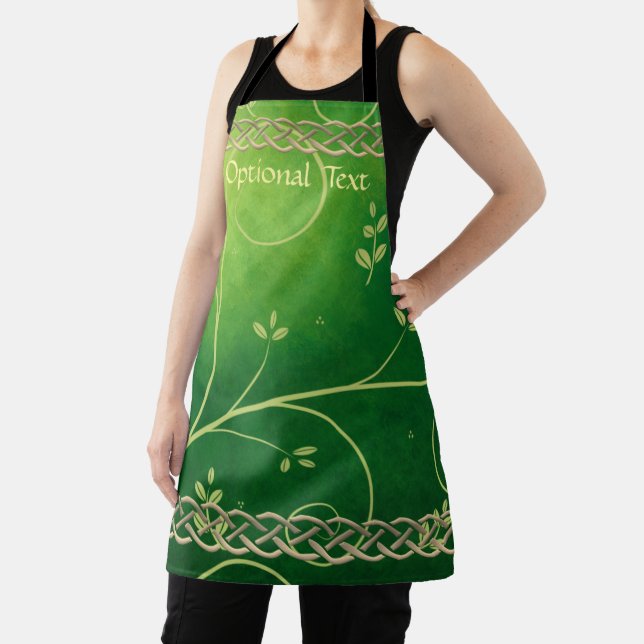 Celtic Green Knots & Leaves Apron (Insitu)