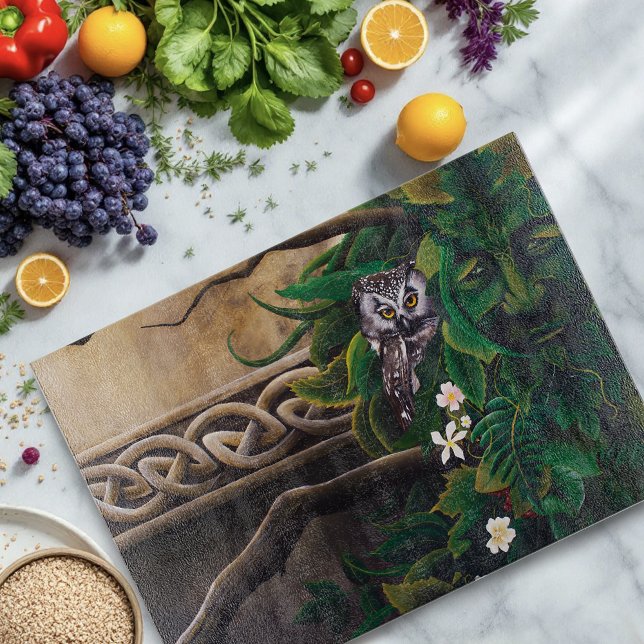 Celtic Green Man Owl Cutting Board (Creator Uploaded)