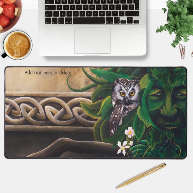 Celtic Green Man Owl Desk Mat (Creator Uploaded)