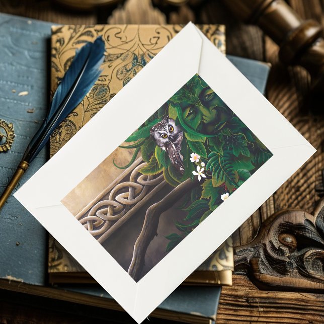 Celtic Green Man Owl Sticker (Creator Uploaded)