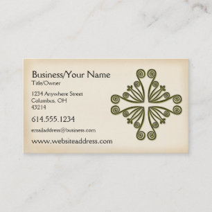 Celtic Green Scrolled Design :: Business Card