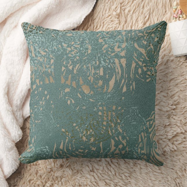Celtic Green Tan Pattern Throw Pillow (Blanket)