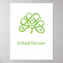Celtic Green Watercolor Shamrock 
