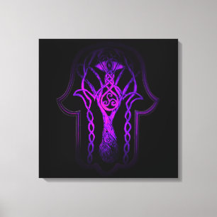 Celtic Hamsa Hand (Purple) Canvas Print