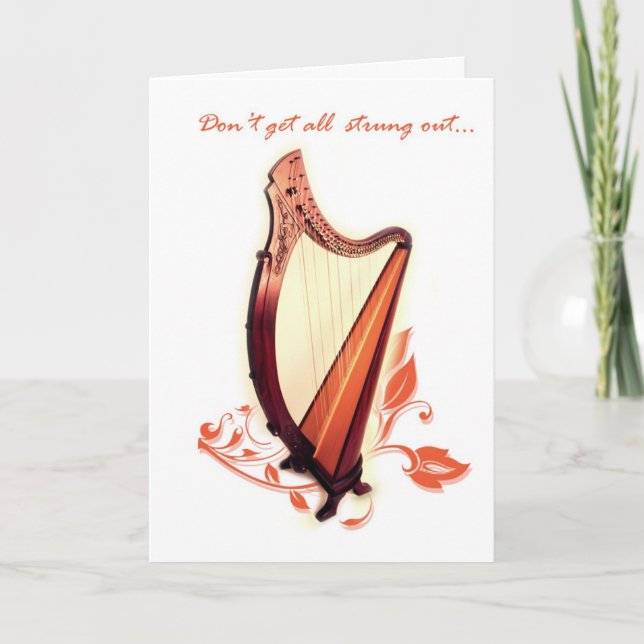Celtic Harp Birthday Card (Front)