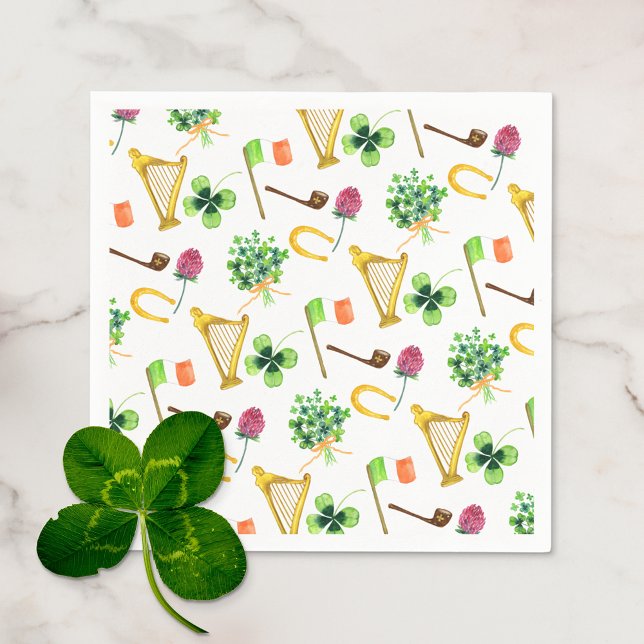 Celtic Harp St. Patrick's Day Pattern Napkin (Creator Uploaded)