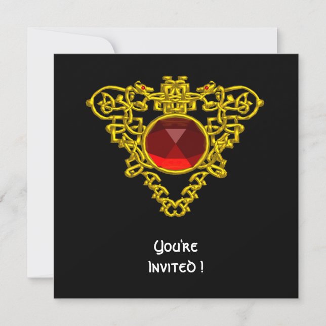 CELTIC HEART  black Invitation (Front)