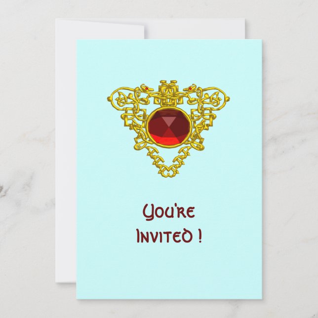 CELTIC HEART  blue Invitation (Front)