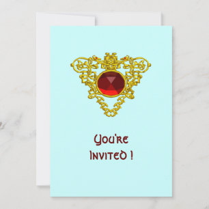 CELTIC HEART  blue Invitation