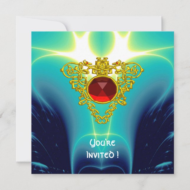CELTIC HEART  bright blue Invitation (Front)